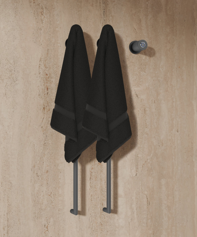 Scaldasalviette elettrico gunmetal 2 barre