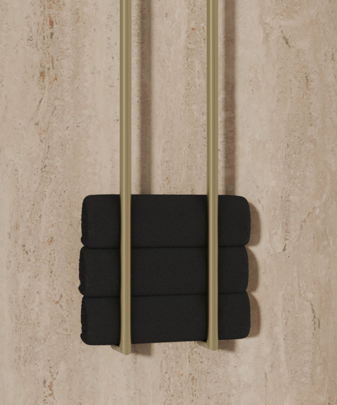 Scaldasalviette elettrico oro spazzolato 2 barre