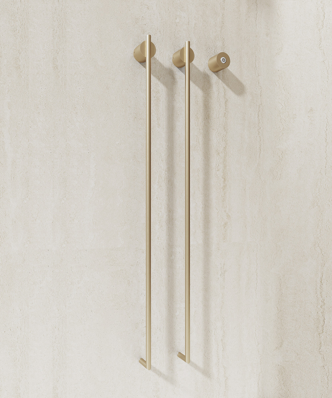 Scaldasalviette elettrico oro spazzolato 2 barre - small