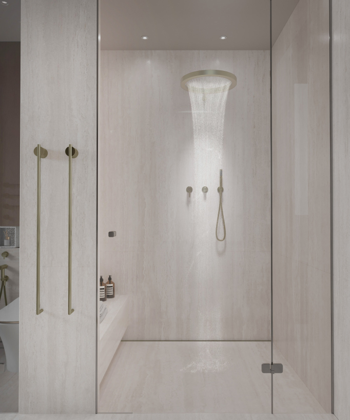 Scaldasalviette elettrico oro spazzolato 2 barre