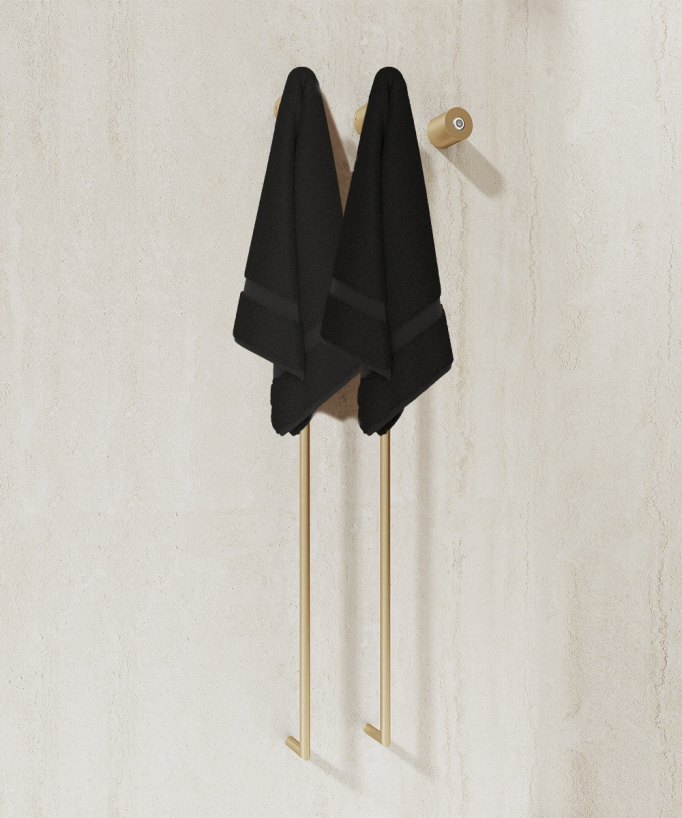 Scaldasalviette elettrico oro spazzolato 2 barre