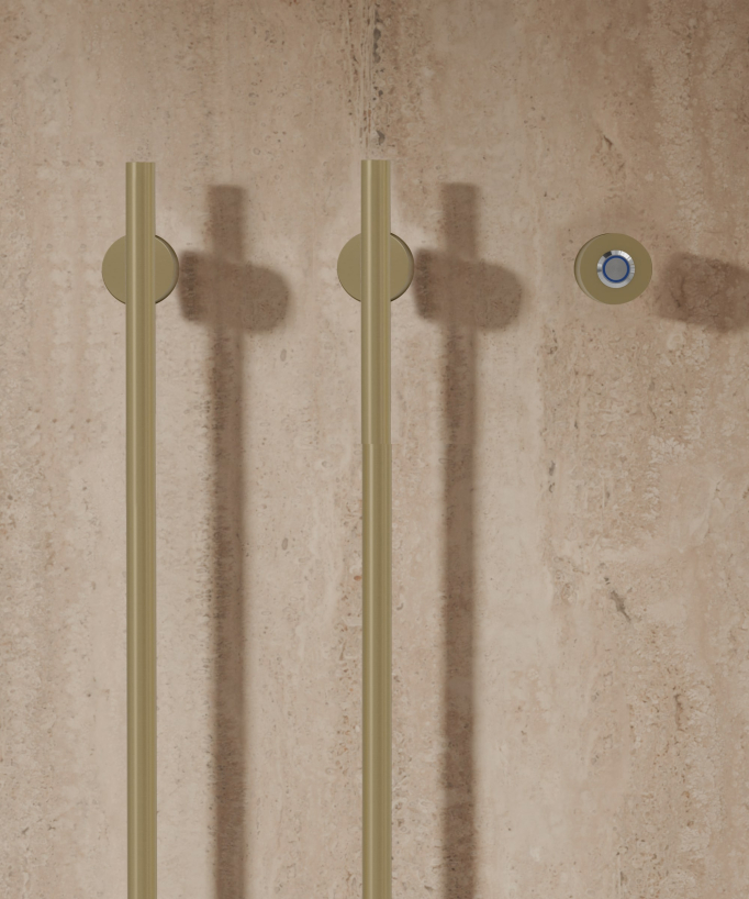 Scaldasalviette elettrico oro spazzolato 2 barre