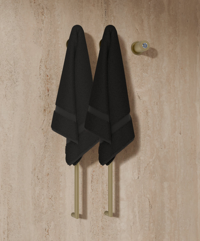 Scaldasalviette elettrico oro spazzolato 2 barre