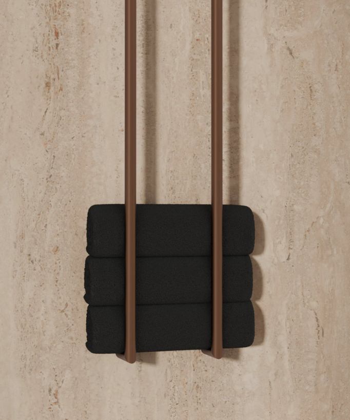 Scaldasalviette elettrico oro rosa spazzolato 2 barre