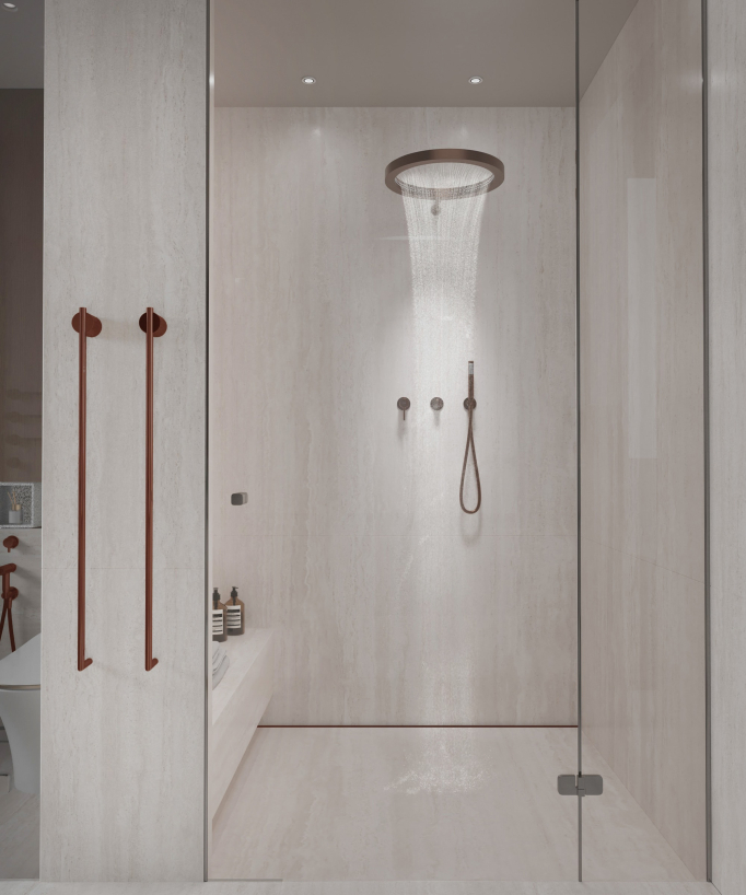 Scaldasalviette elettrico oro rosa spazzolato 2 barre