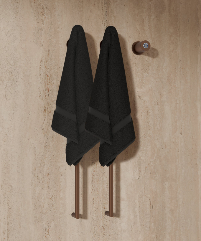 Scaldasalviette elettrico oro rosa spazzolato 2 barre