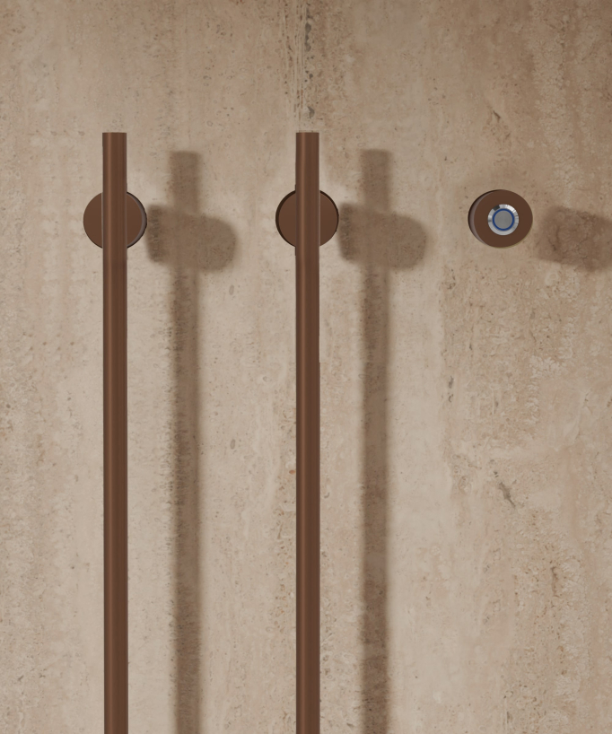 Scaldasalviette elettrico oro rosa spazzolato 2 barre