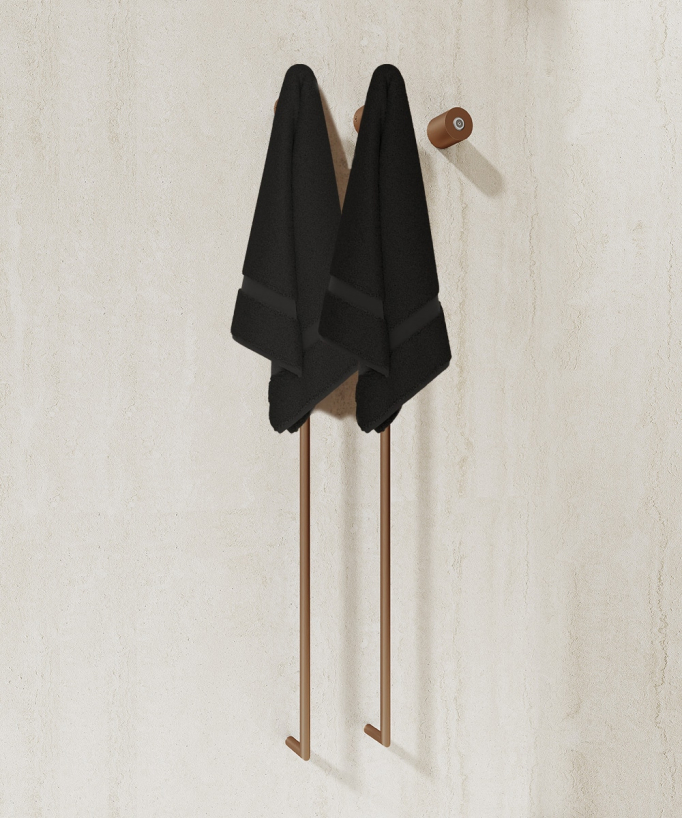 Scaldasalviette elettrico oro rosa spazzolato 2 barre