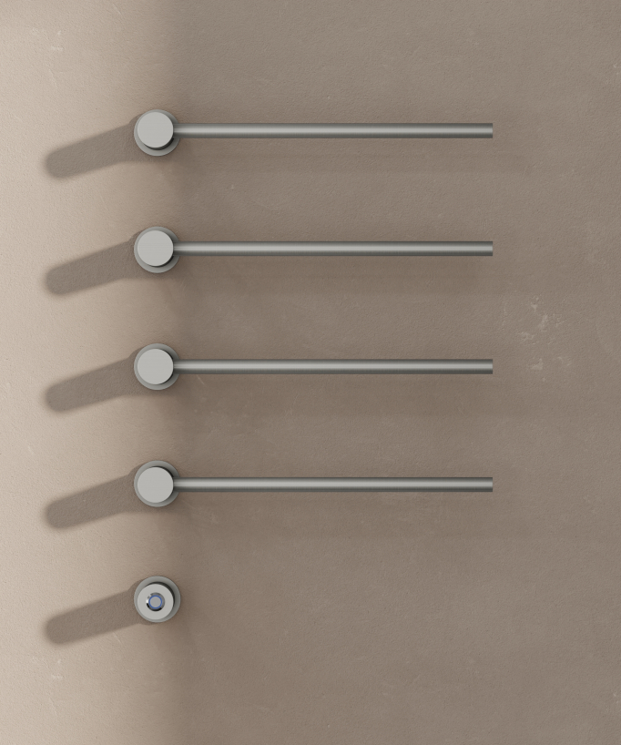 Sèche serviettes électrique moderne 4 barres - Nickel brossé