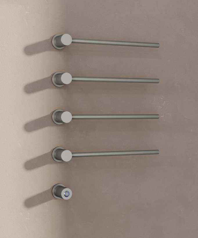 Sèche serviettes électrique moderne 4 barres - Nickel brossé