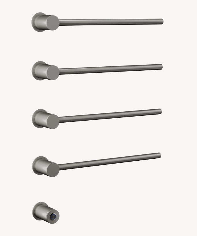 Sèche serviettes électrique moderne 4 barres - Nickel brossé