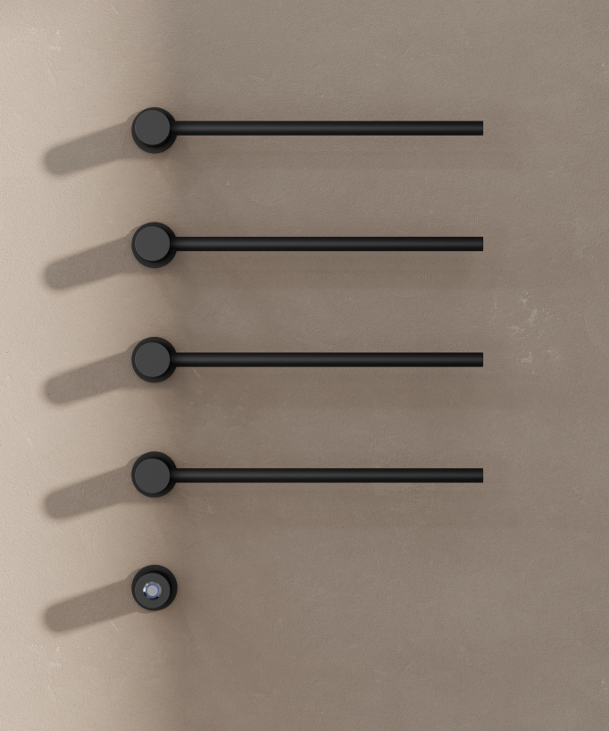 Scaldasalviette elettrico moderno 4 barre - nero