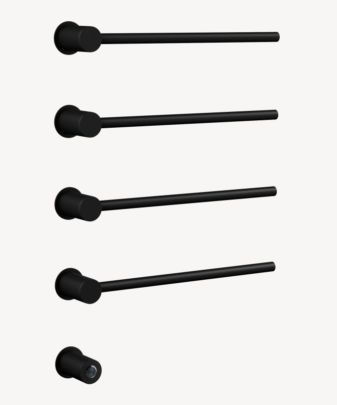 Scaldasalviette elettrico moderno 4 barre - nero