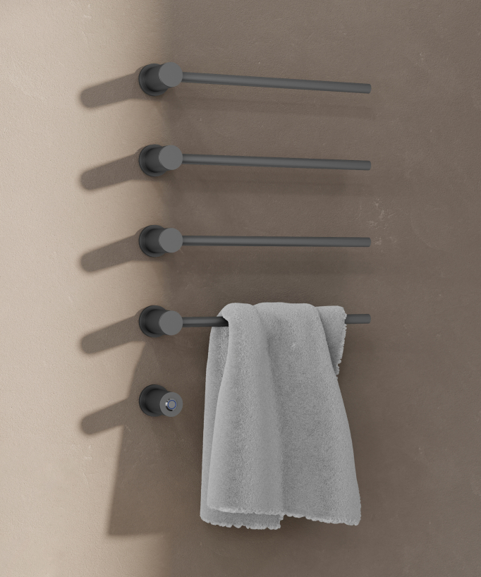 Scaldasalviette elettrico moderno 4 barre - gunmetal