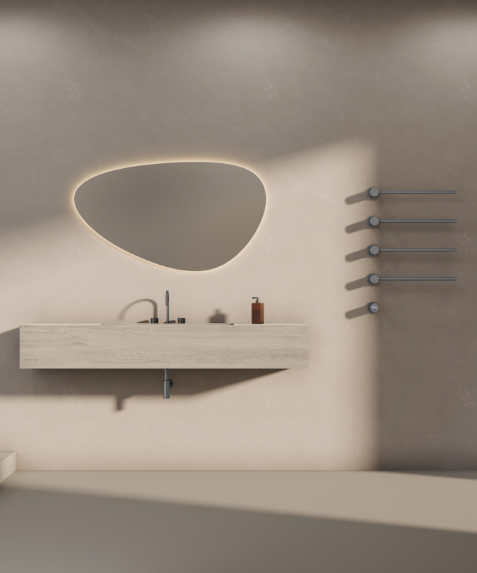 Scaldasalviette elettrico moderno 4 barre - gunmetal