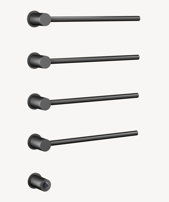 Scaldasalviette elettrico moderno 4 barre - gunmetal