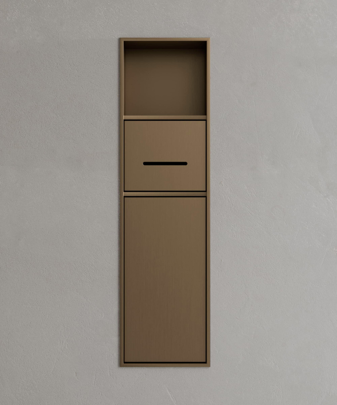 Nicchia WC da incasso con scomparti - Bronzo