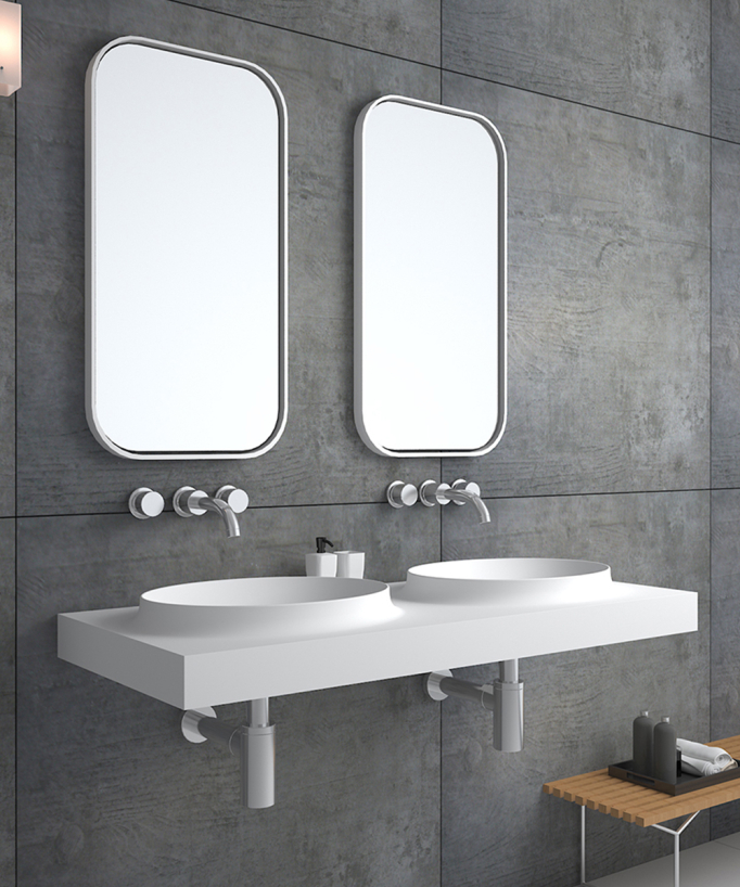 Lavabo rettangolare sospeso Bianco opaco - Mongala