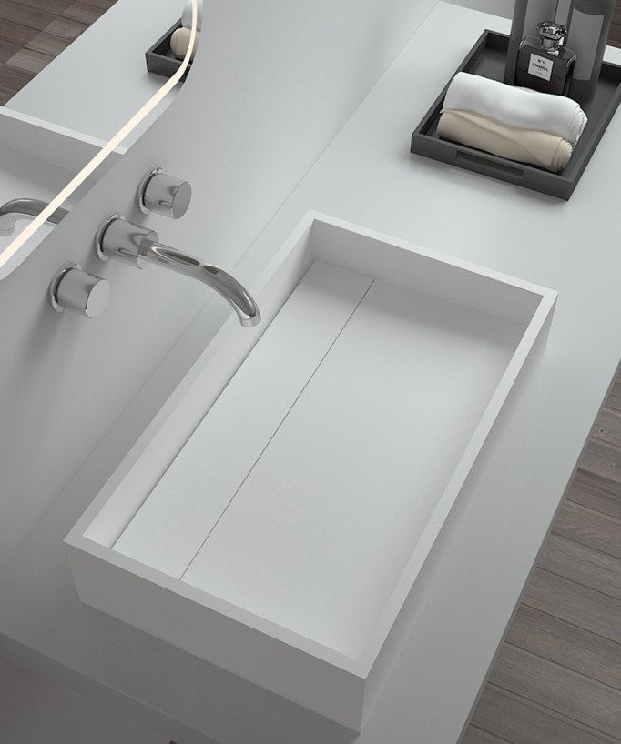 Lavabo rettangolare freestanding Bianco opaco - Shanga1