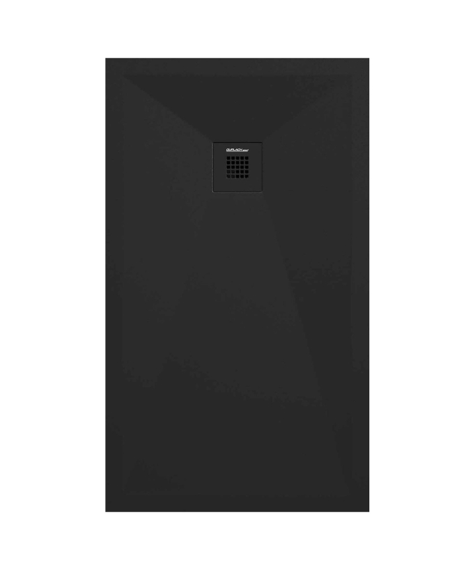 Receveur de douche Noir lisse Stone Plus, grille de couleur