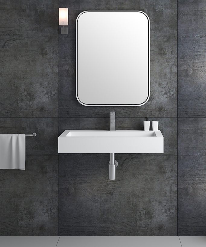 Lavabo rettangolare sospeso Bianco opaco - Beni