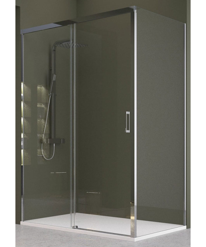 Paroi de douche avec porte coulissante Chromé, Série Q