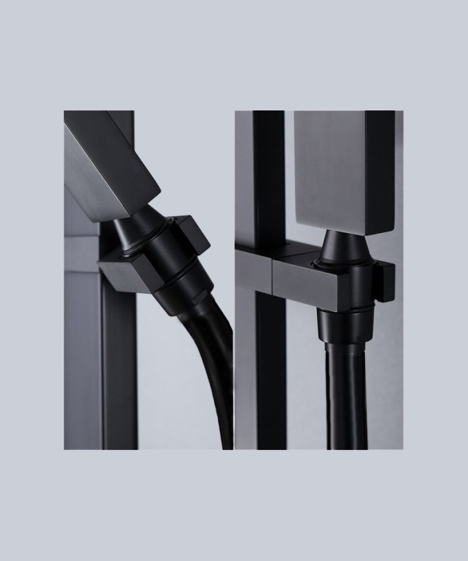Colonna doccia termostatica moderna nera - Sirius