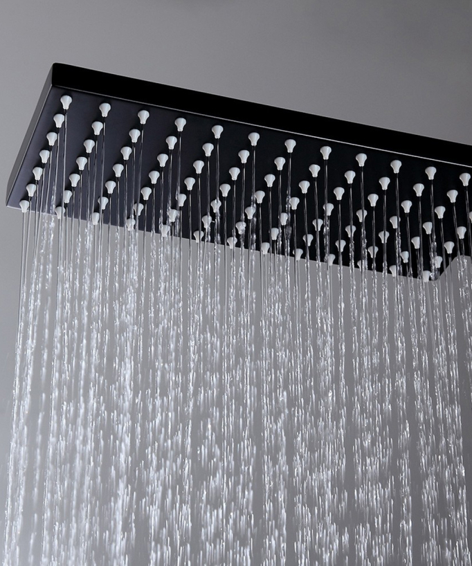 Colonna doccia termostatica moderna nera - Sirius