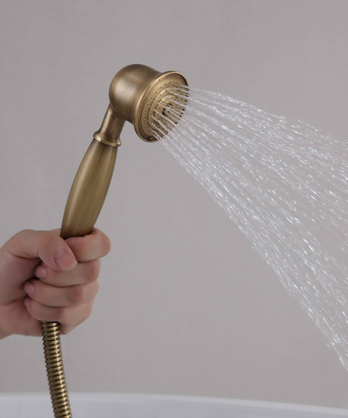 Robinet mitigeur bain-douche sur pied bronze - Corbeau