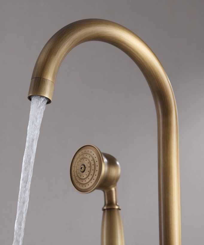 Robinet mitigeur bain-douche sur pied bronze - Corbeau