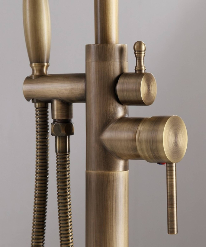 Robinet mitigeur bain-douche sur pied bronze - Corbeau