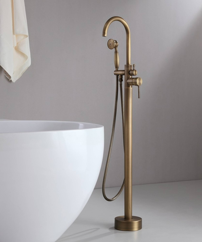 Robinet mitigeur bain-douche sur pied bronze Corbeau