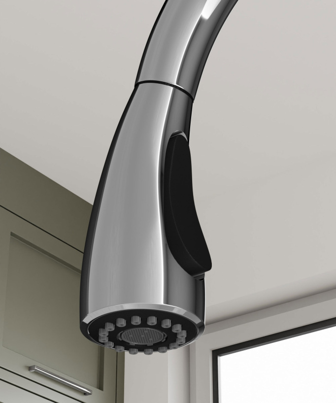 Miscelatore cucina moderno con doccetta e tubo estraibile - cromato
