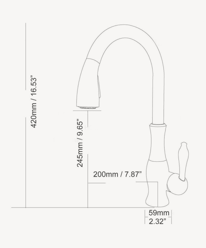 Miscelatore cucina moderno con doccetta e tubo estraibile - cromato
