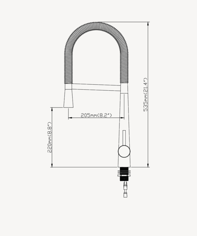 Rubinetto miscelatore cucina alto - nichel spazzolato