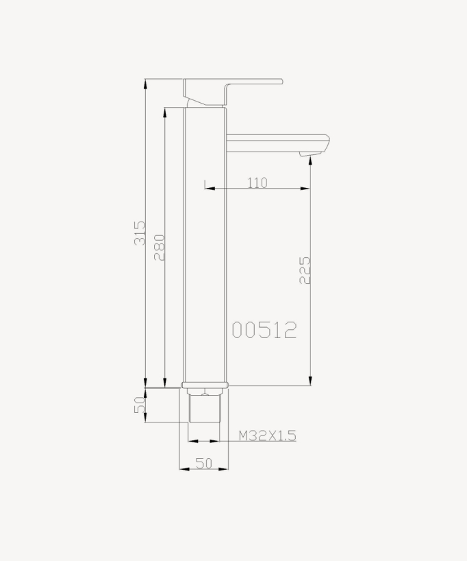 Miscelatore lavabo alto nero - Cana