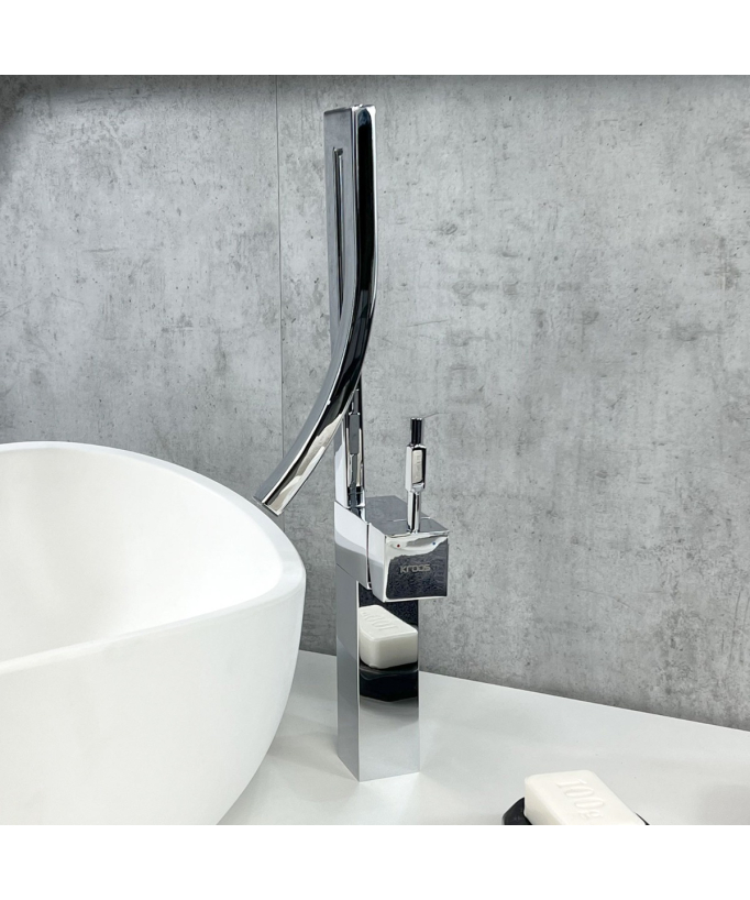 Robinet mitigeur de salle de bain en laiton chromé