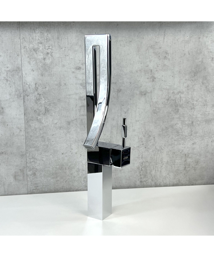Robinet mitigeur de salle de bain en laiton chromé
