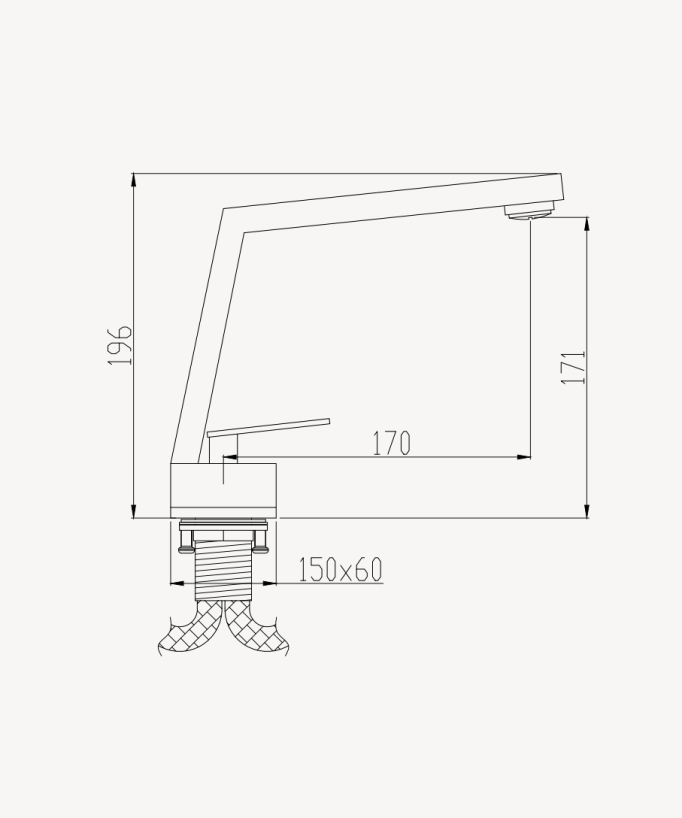 Miscelatore monocomando di design per lavabo - Nero opaco