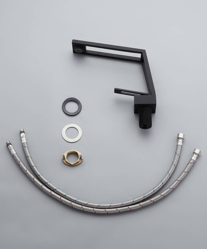 Miscelatore monocomando di design per lavabo - Nero opaco