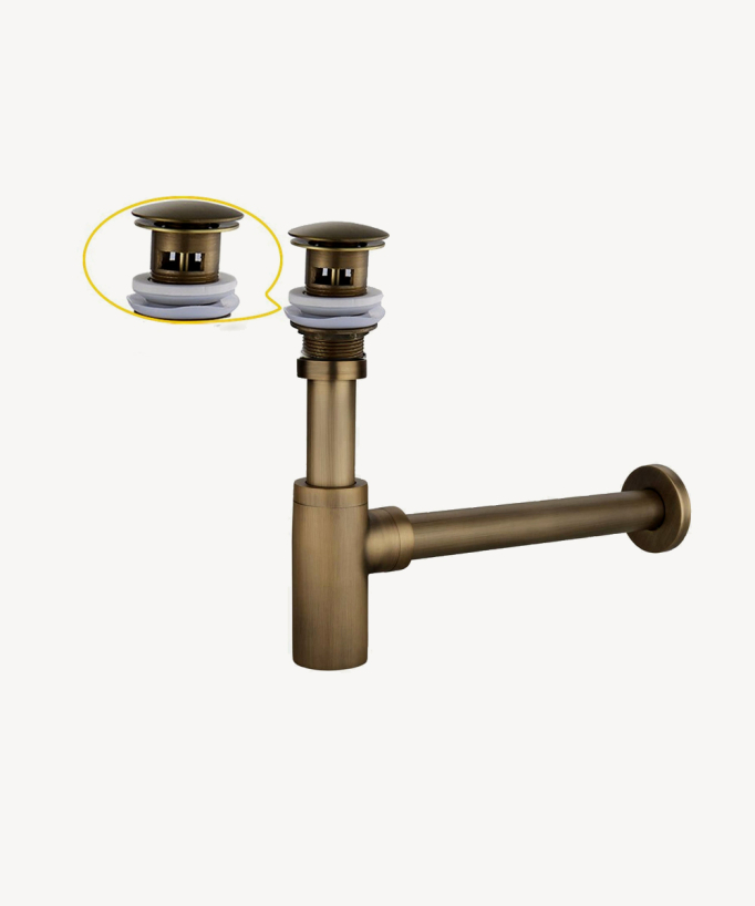 Siphon lavabo cylindrique en laiton