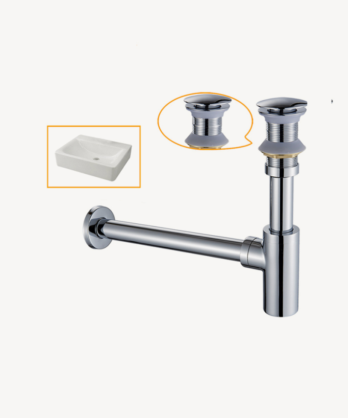 Siphon lavabo cylindrique en laiton