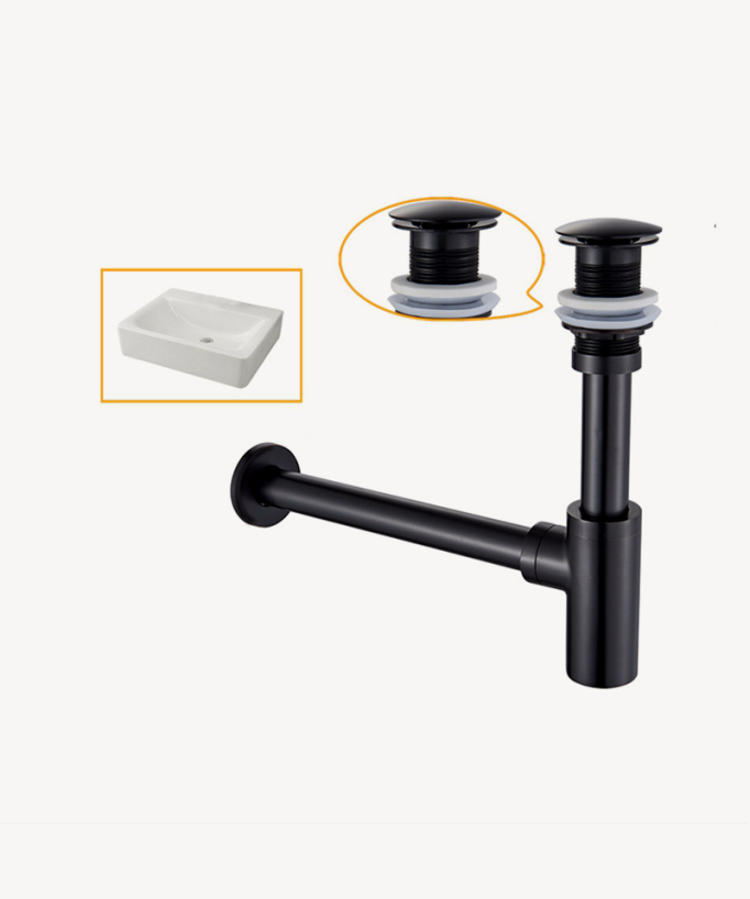 Siphon lavabo cylindrique en laiton