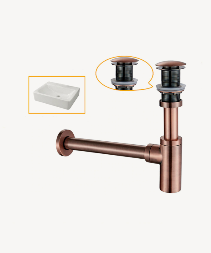 Siphon lavabo cylindrique en laiton