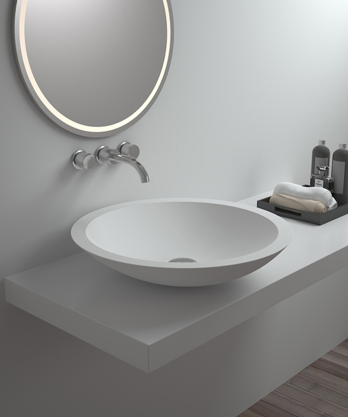 Lavabo a colonna rotondo Blanc mat - Mossendjo