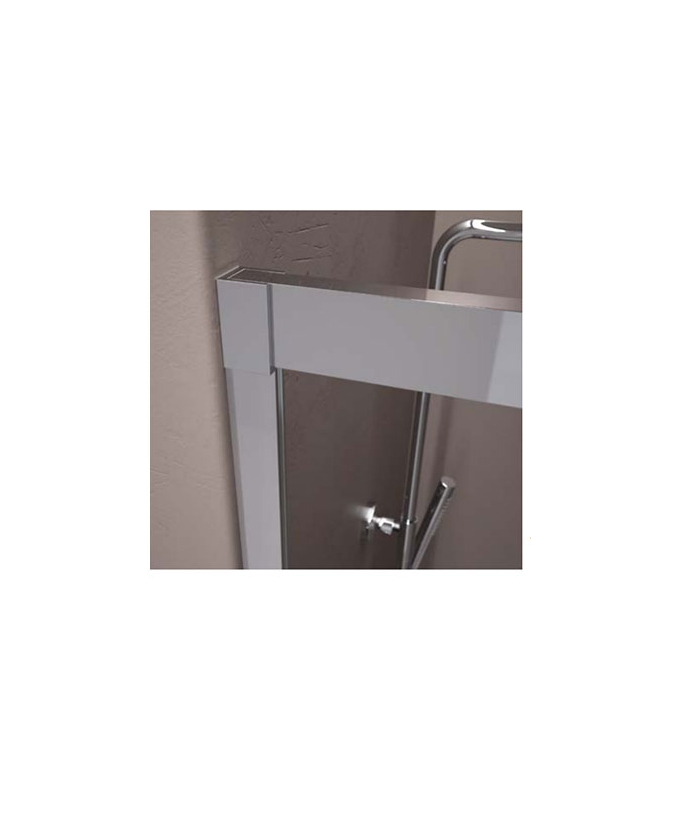 Paroi de douche fixe et porte coulissante Noir, Série Q