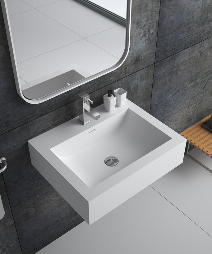 Lavabo rettangolare sospeso Bianco opaco - Kongo