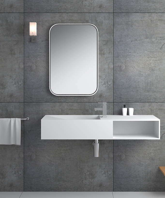 Lavabo rettangolare sospeso Bianco opaco - Lualaba