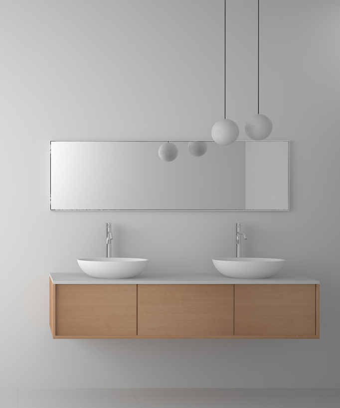 Lavabo con colonna ovale bianco opaco - Tshikapa