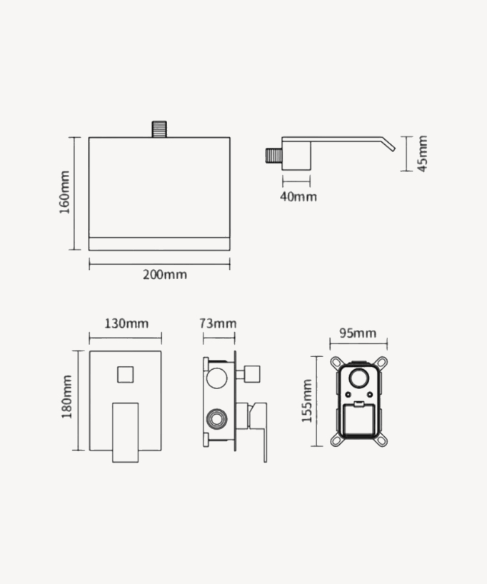 Miscelatore incasso a cascata vasca-doccia - Sirius